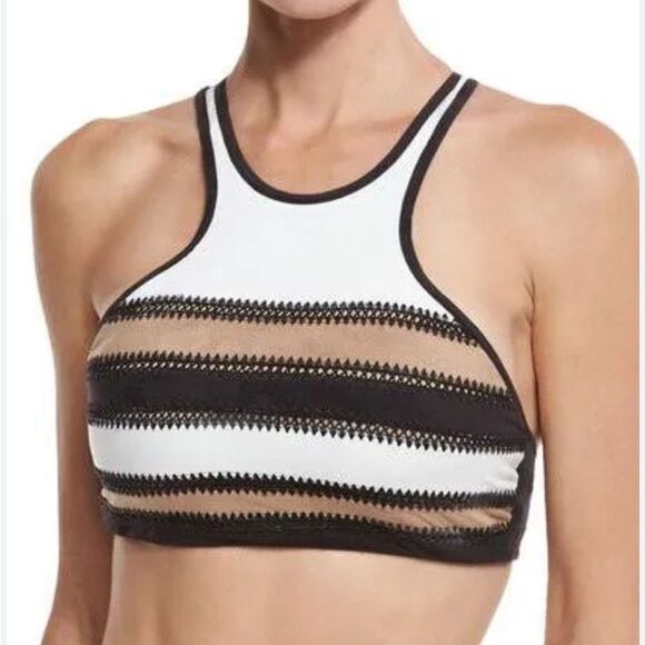 PilyQ Sahara Stitched Gypsy High Neck Halter Bikini Top - Size D - Picture 6 of 7